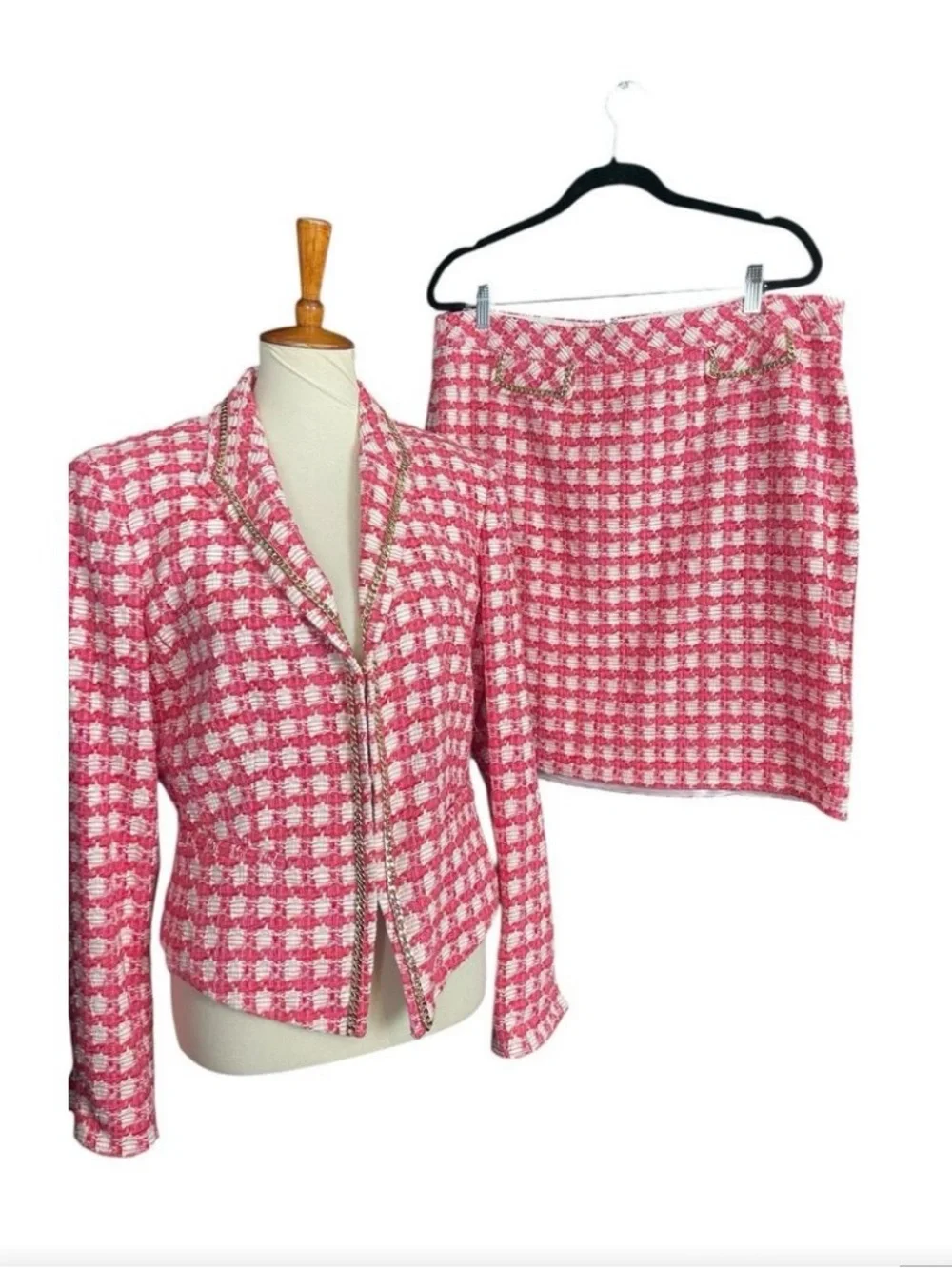 Etcetera Pink & White Tweed Blazer and Skirt Set - Picture 3 of 4
